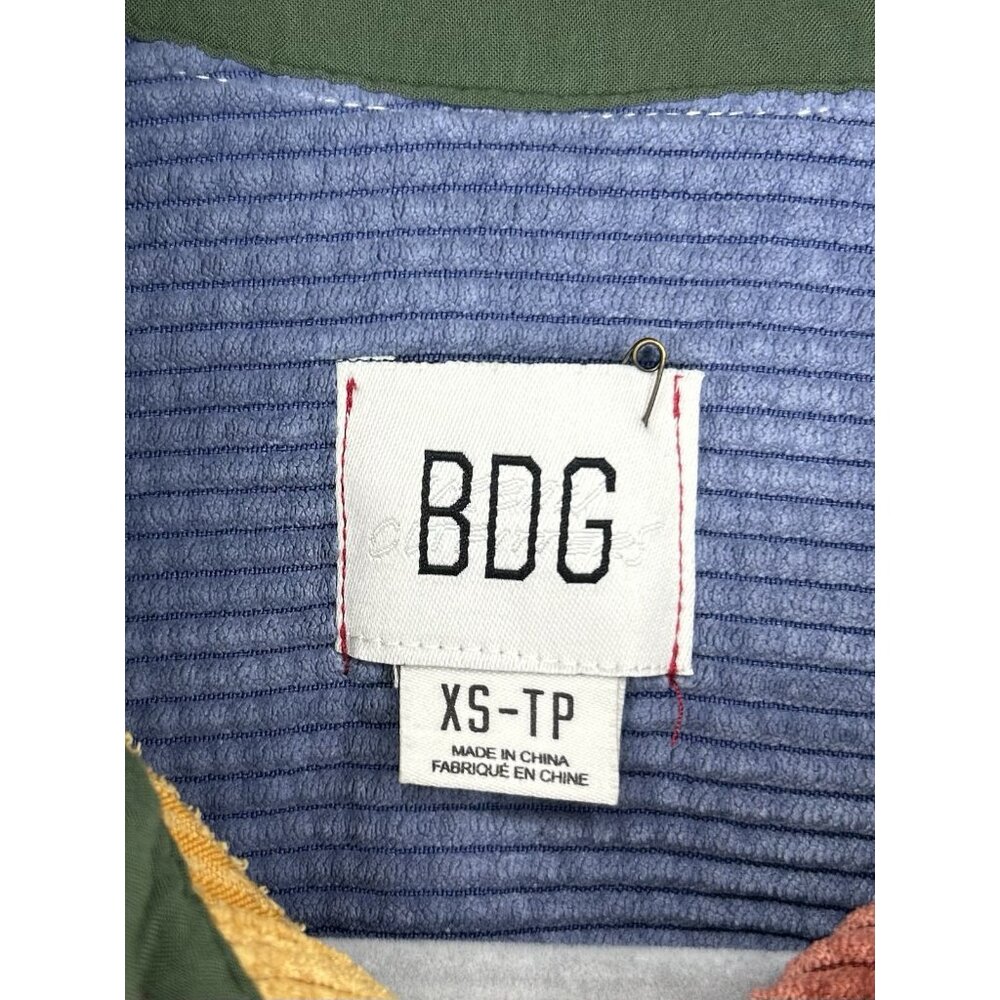 BDG UO Charley Corduroy Colorblock Cropped Top Size XS Boxy Button Oversized - Picture 4 of 14